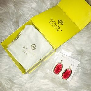 *SOLD* Kendra Scott Ella Drop Earrings-Clear Berry